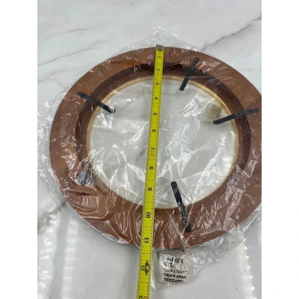 Van Hygan & Smythe CS95 Round Collector Plate Frame Cherry Wood Gold Rim 12in